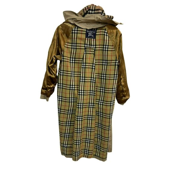 Burberrys' Vintage Prorsum Trench Coat Nova Check Wool Liner with Hood Sz 16P - Picture 9 of 16